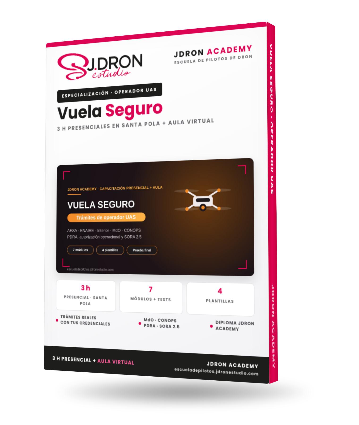 Vuela Seguro — trámites del operador UAS (sesión presencial de 3 h + aula virtual)