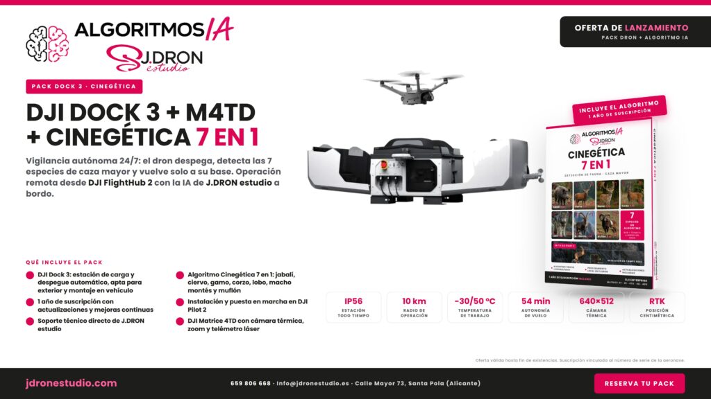 Pack DJI Dock 3 + Matrice 4TD + IA Cinegética 7 en 1