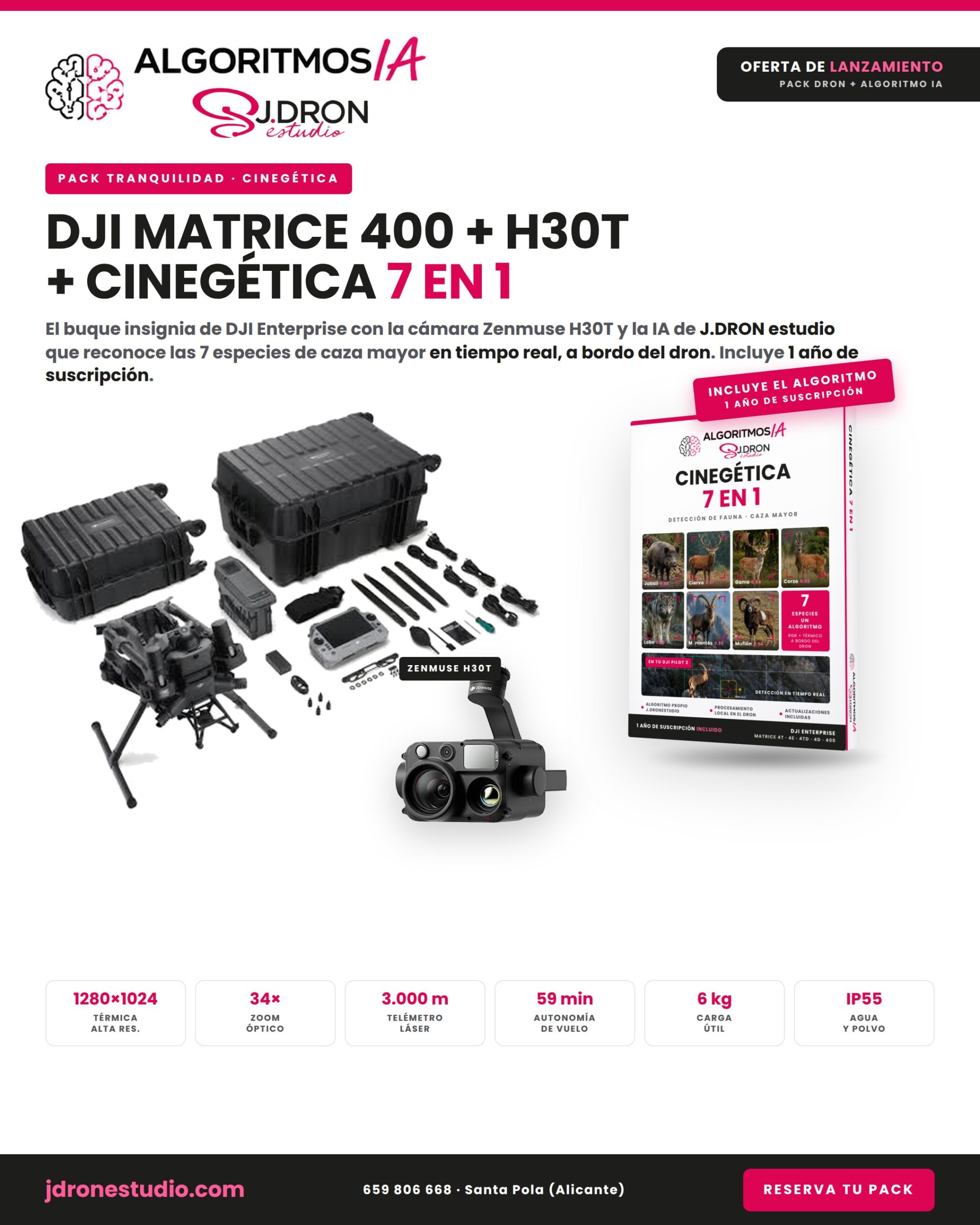 Pack DJI Matrice 400 + Zenmuse H30T + IA Cinegética 7 en 1 - Imagen 2