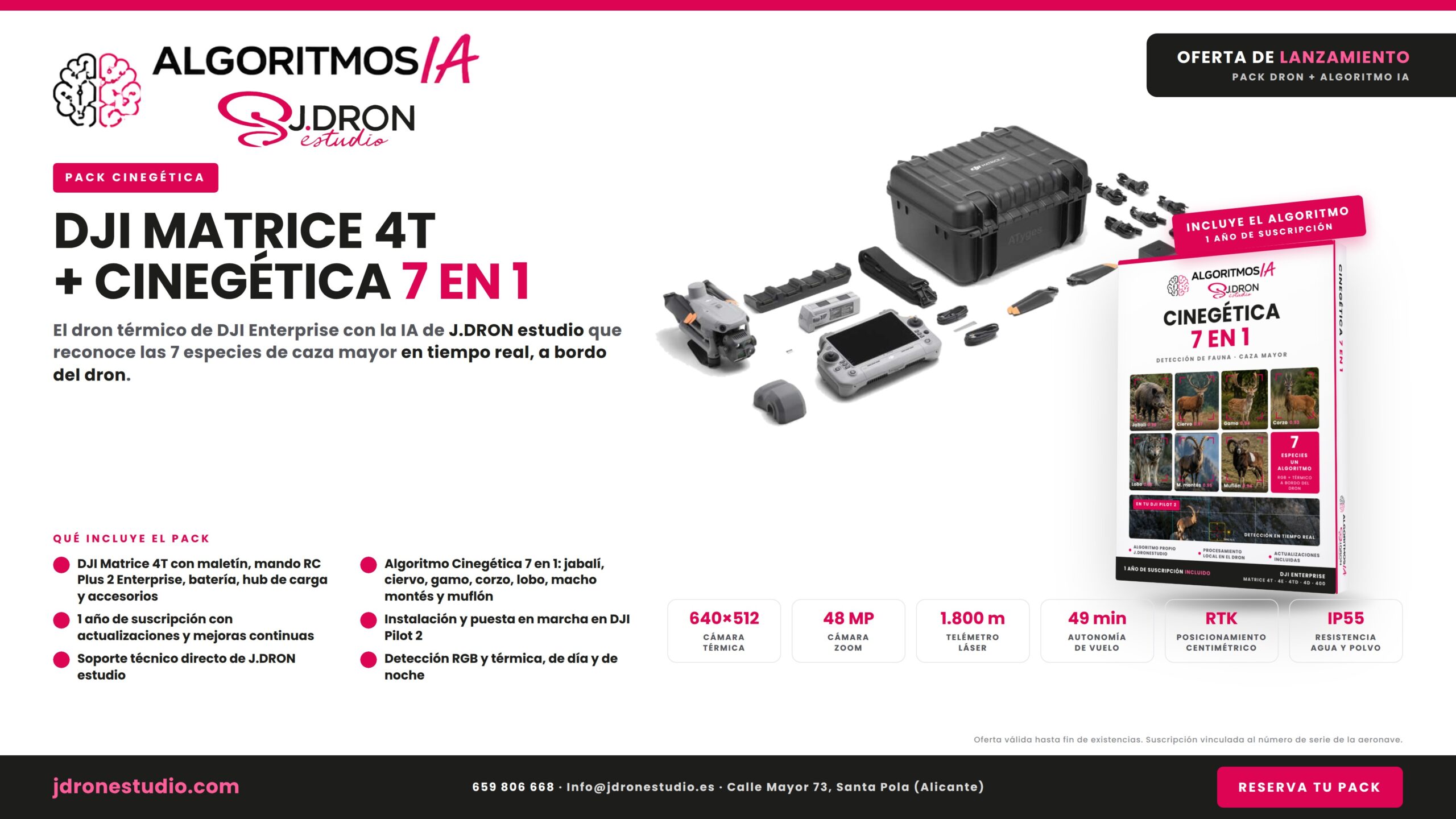 Pack DJI Matrice 4T + 1 batería + IA Cinegética 7 en 1
