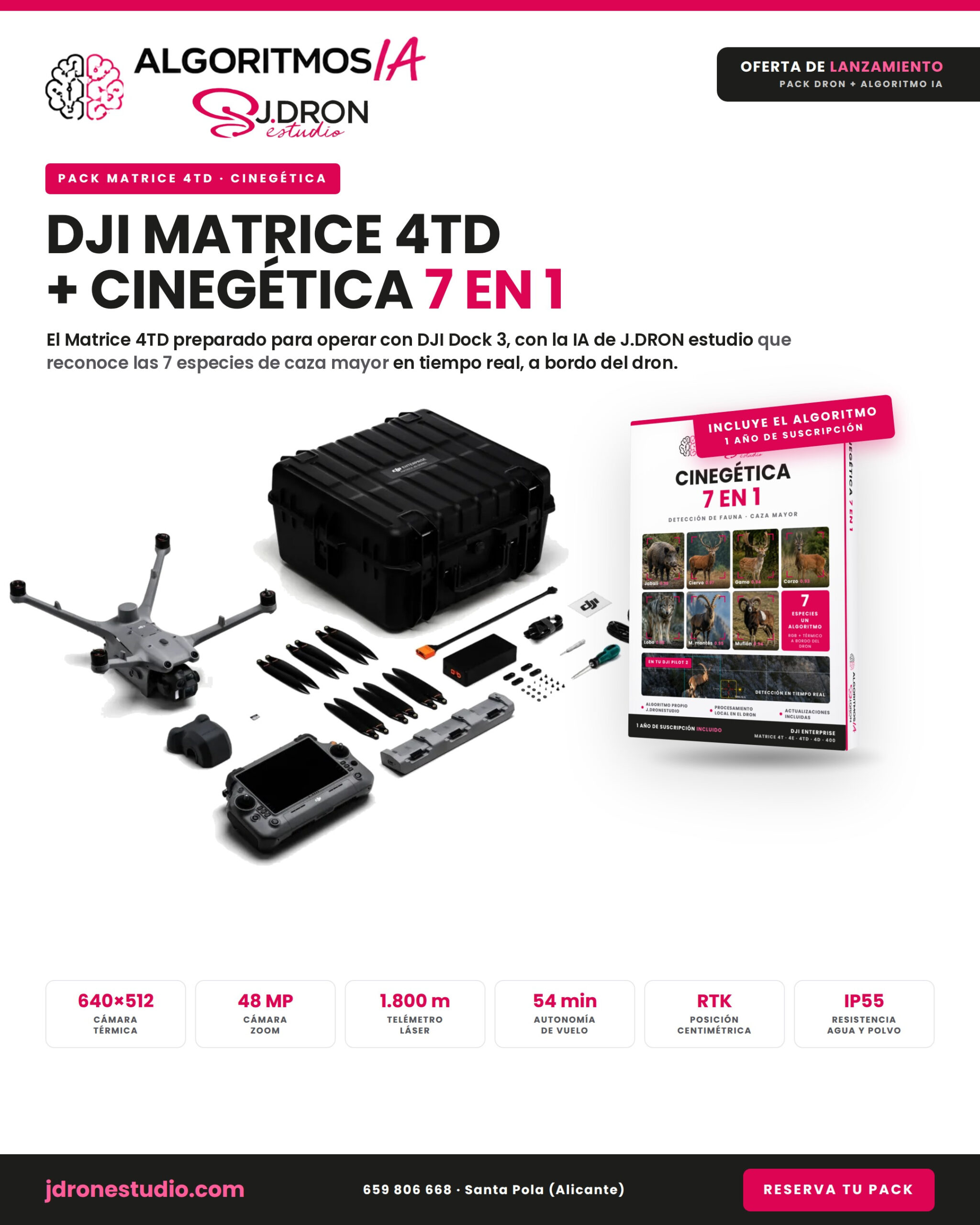 Pack DJI Matrice 4TD + 3 baterías + IA Cinegética 7 en 1 - Imagen 2