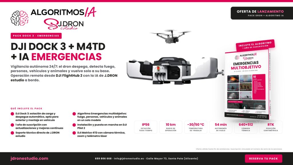 Pack DJI Dock 3 + Matrice 4TD + IA de Emergencias