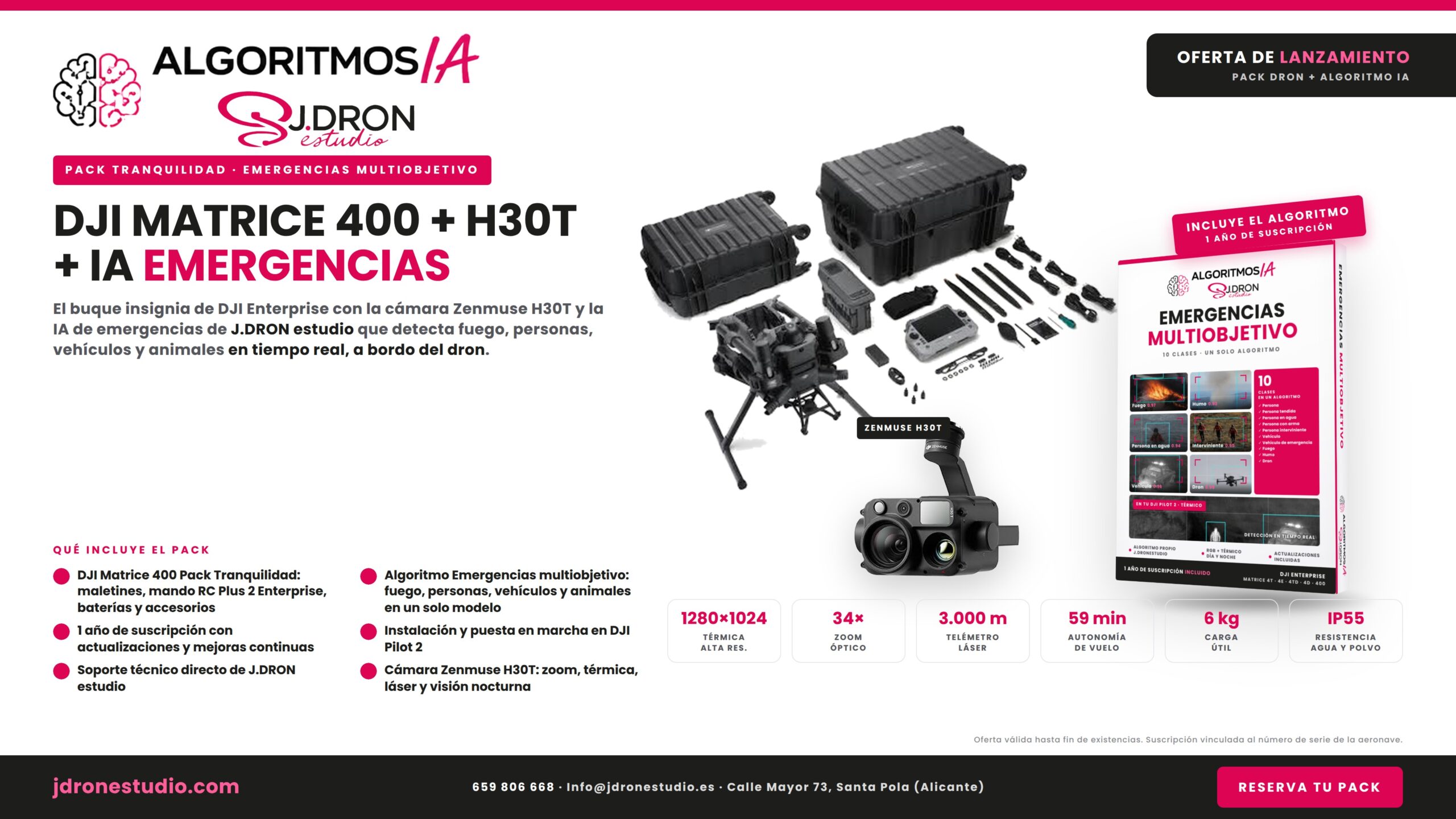 Pack DJI Matrice 400 + Zenmuse H30T + IA de Emergencias