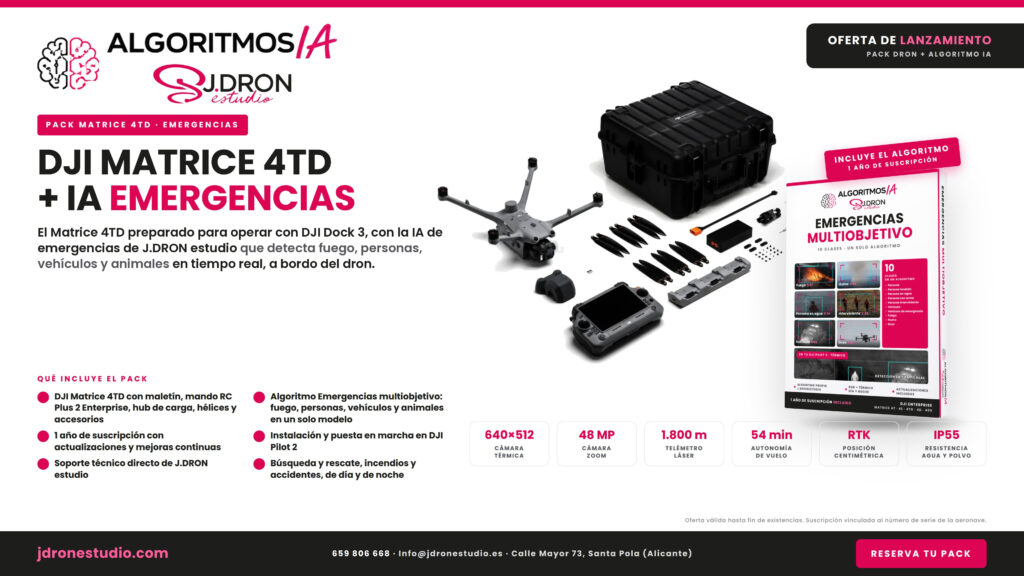 Pack DJI Matrice 4TD + 3 baterías + IA de Emergencias