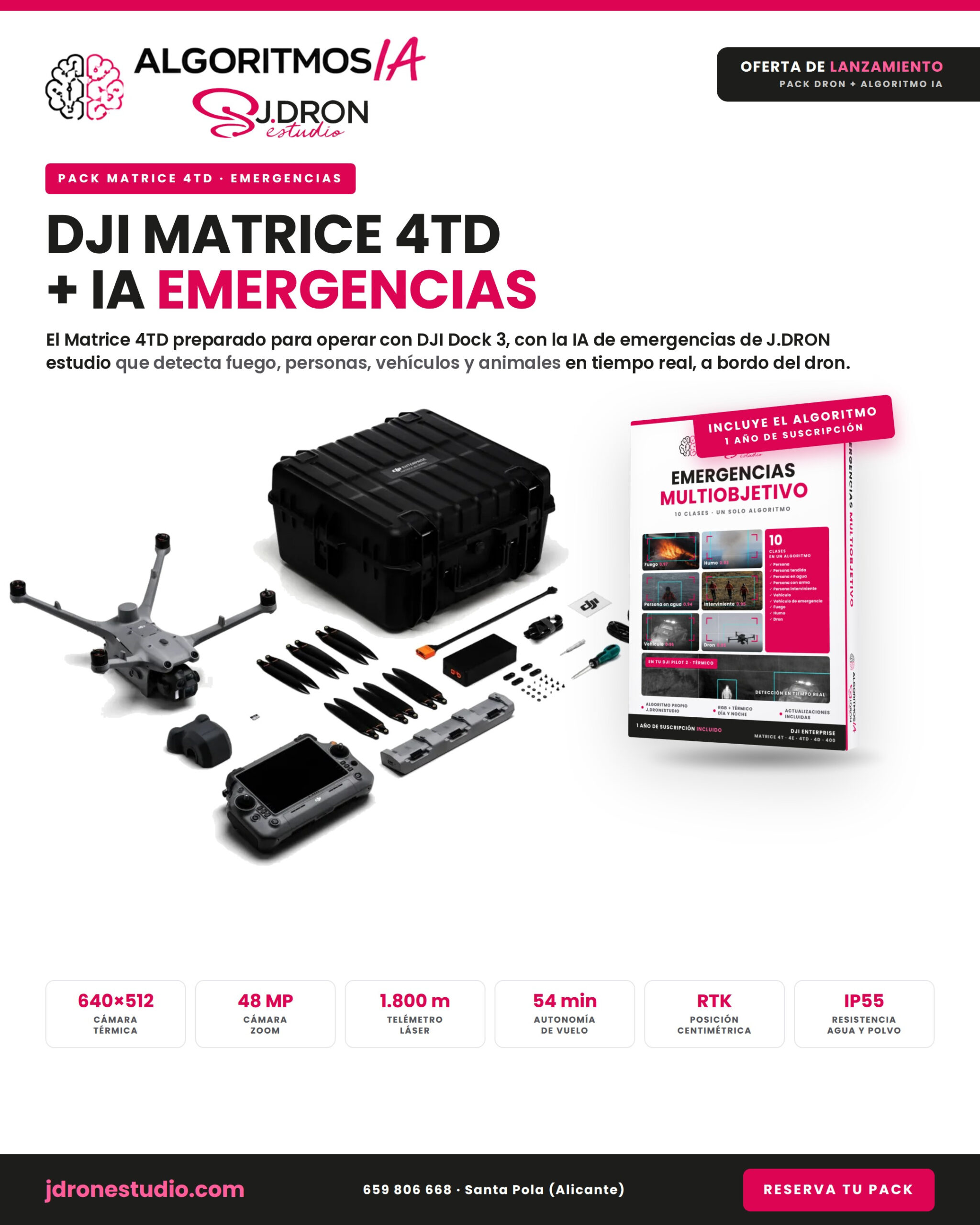 Pack DJI Matrice 4TD + 3 baterías + IA de Emergencias - Imagen 2