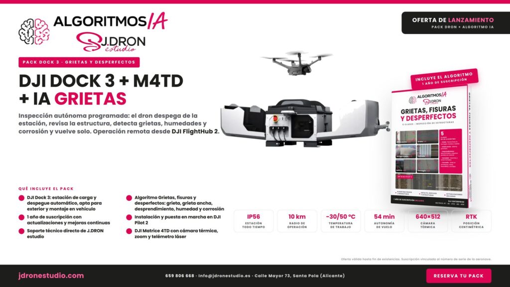 Pack DJI Dock 3 + Matrice 4TD + IA Grietas y desperfectos