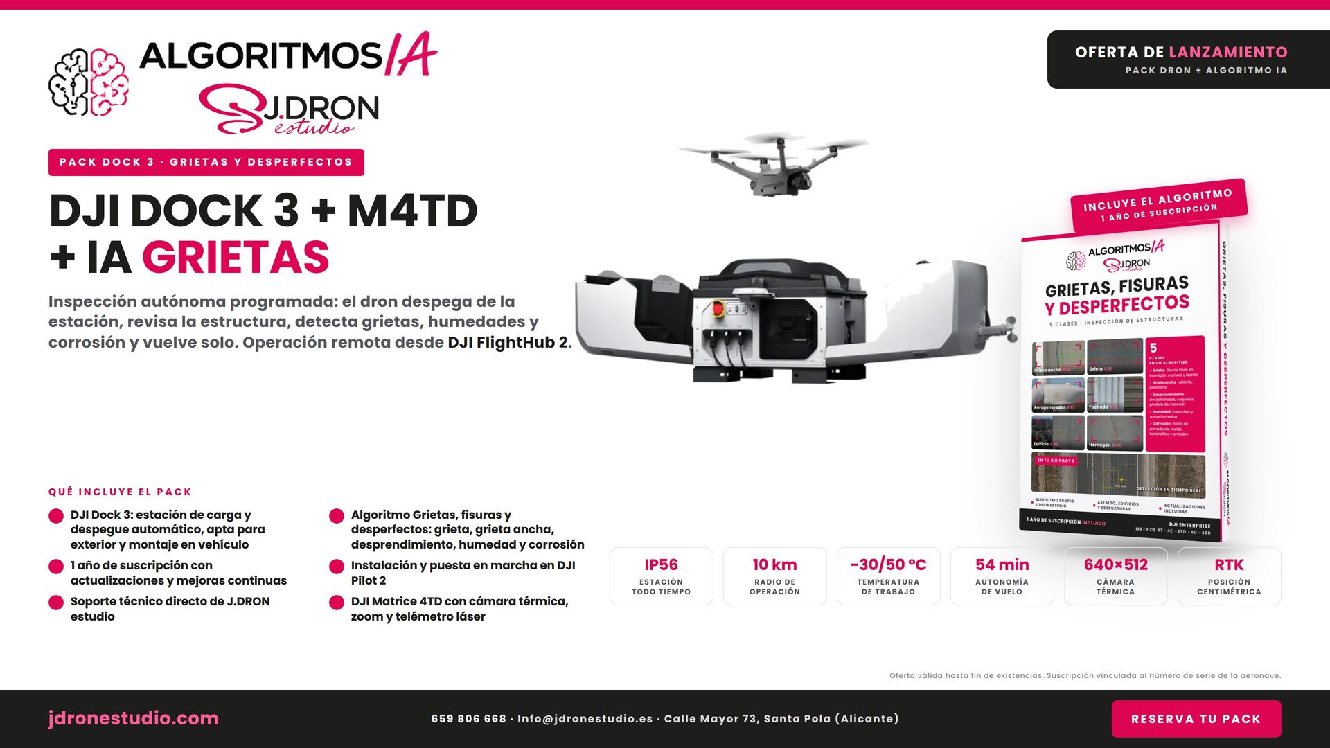 Pack DJI Dock 3 + Matrice 4TD + IA Grietas y desperfectos