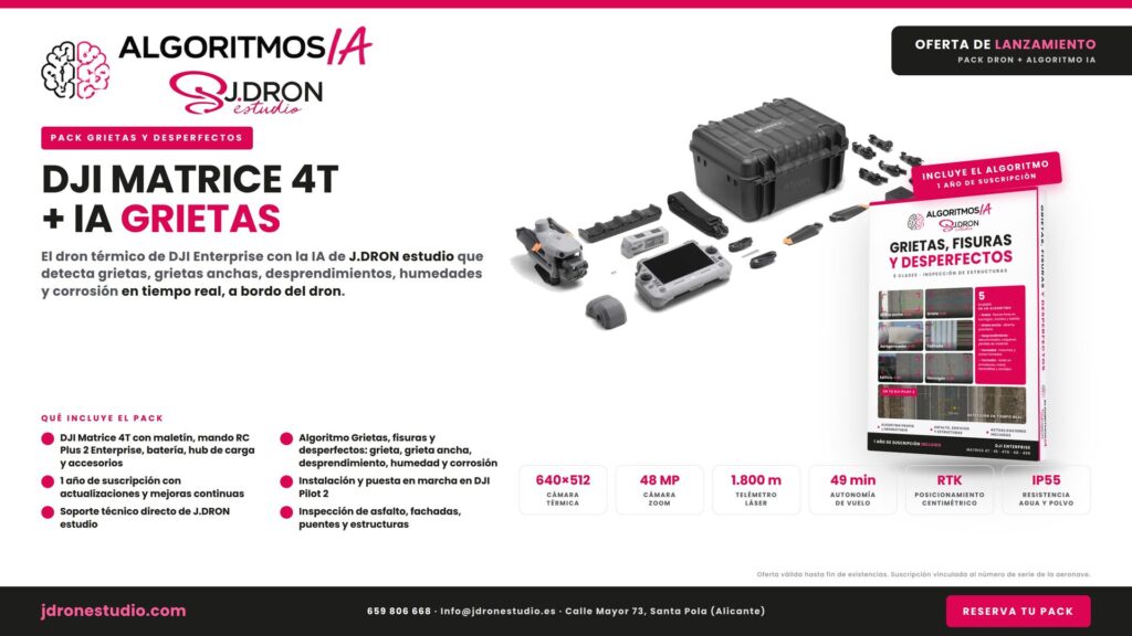 Pack DJI Matrice 4T + IA Grietas y desperfectos