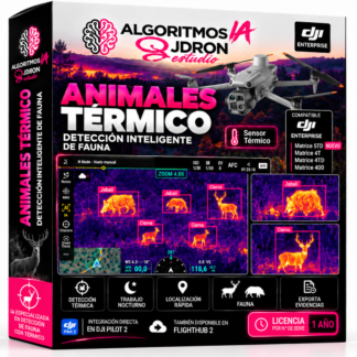 Caja del algoritmo de IA Detección de animales por cámara térmica de JDRONESTUDIO para drones DJI Enterprise, licencia de 1 año
