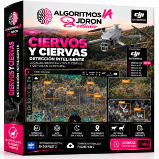 Caja del algoritmo de IA Detección de ciervo de JDRONESTUDIO para drones DJI Enterprise, licencia de 1 año