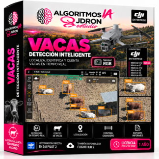 Caja del algoritmo de IA Ganado: conteo y localización de vacuno de JDRONESTUDIO para drones DJI Enterprise, licencia de 1 año