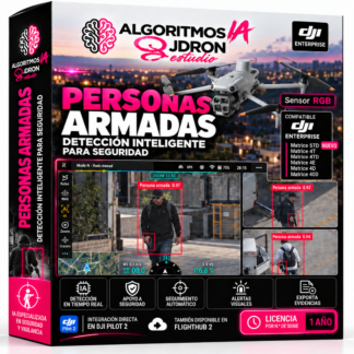 Caja del algoritmo de IA Detección de personas armadas de JDRONESTUDIO para drones DJI Enterprise, licencia de 1 año