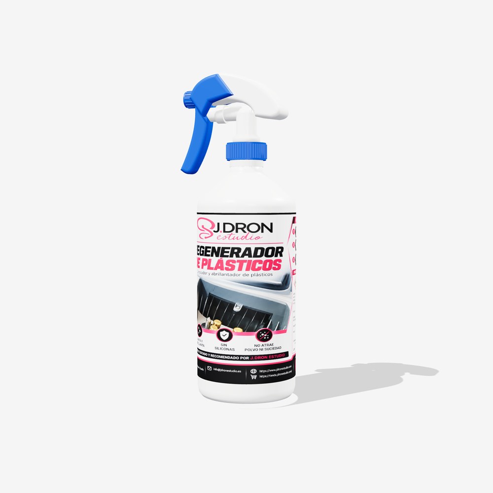 Regenerador de plásticos de J.DRON estudio, botella de 1 litro con pulverizador